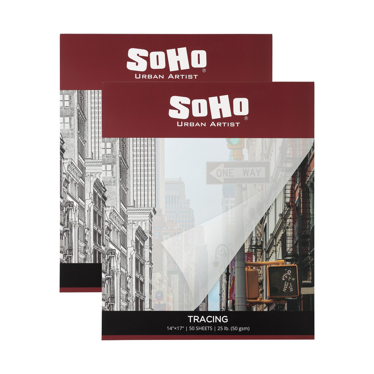 SoHo Urban Artist Vellum Tracing Paper Pads - Translucent Vellum Paper for Drawing, Tracing, Different Media Types, & More